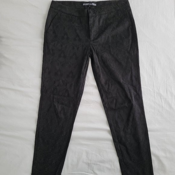 Black pants size L, with design - Picture 1 of 5